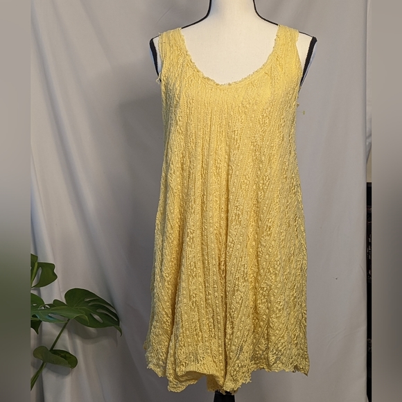 Free People Dresses & Skirts - Free People Miles of Lace Dress in Mustard